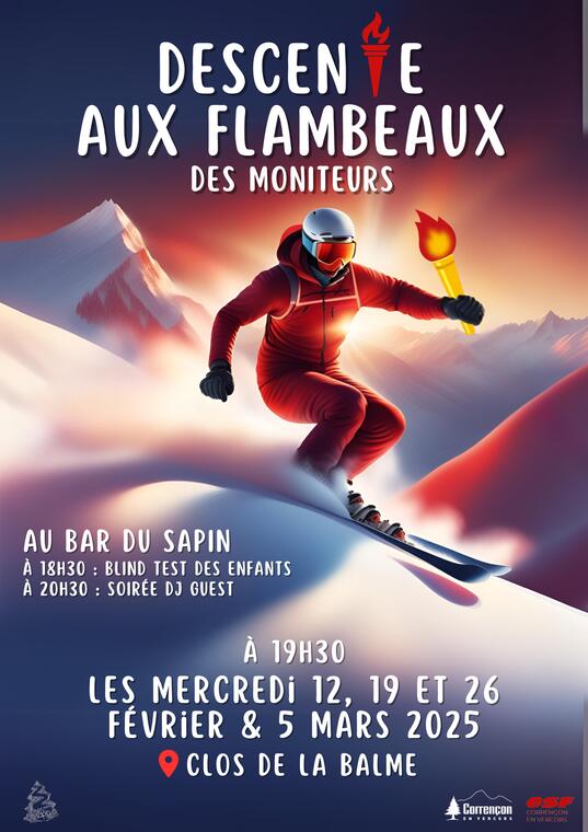 Affiche descente flambeaux des Moniteurs