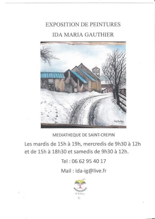 Exposition de peintures par Ida Maria Gauthier_Saint-Crépin