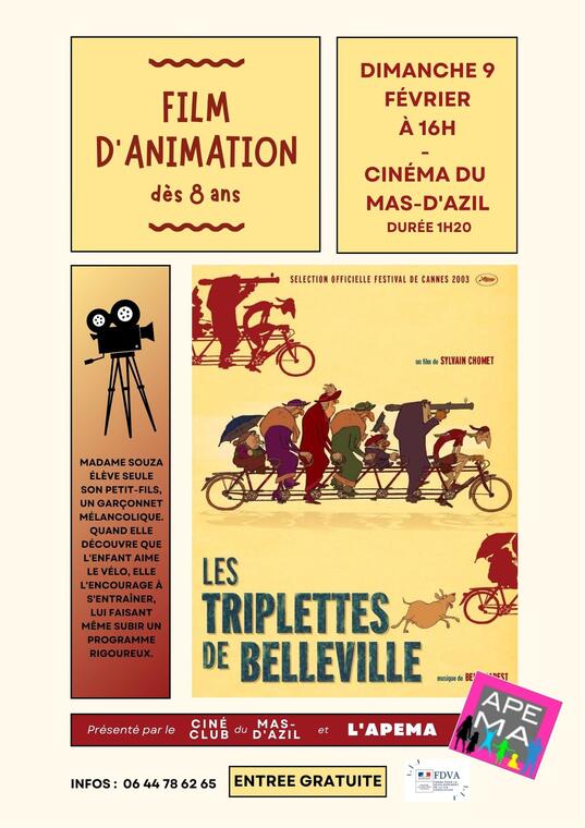 Cinéma famille : Les triplettes de Belleville_Le Mas-d'Azil