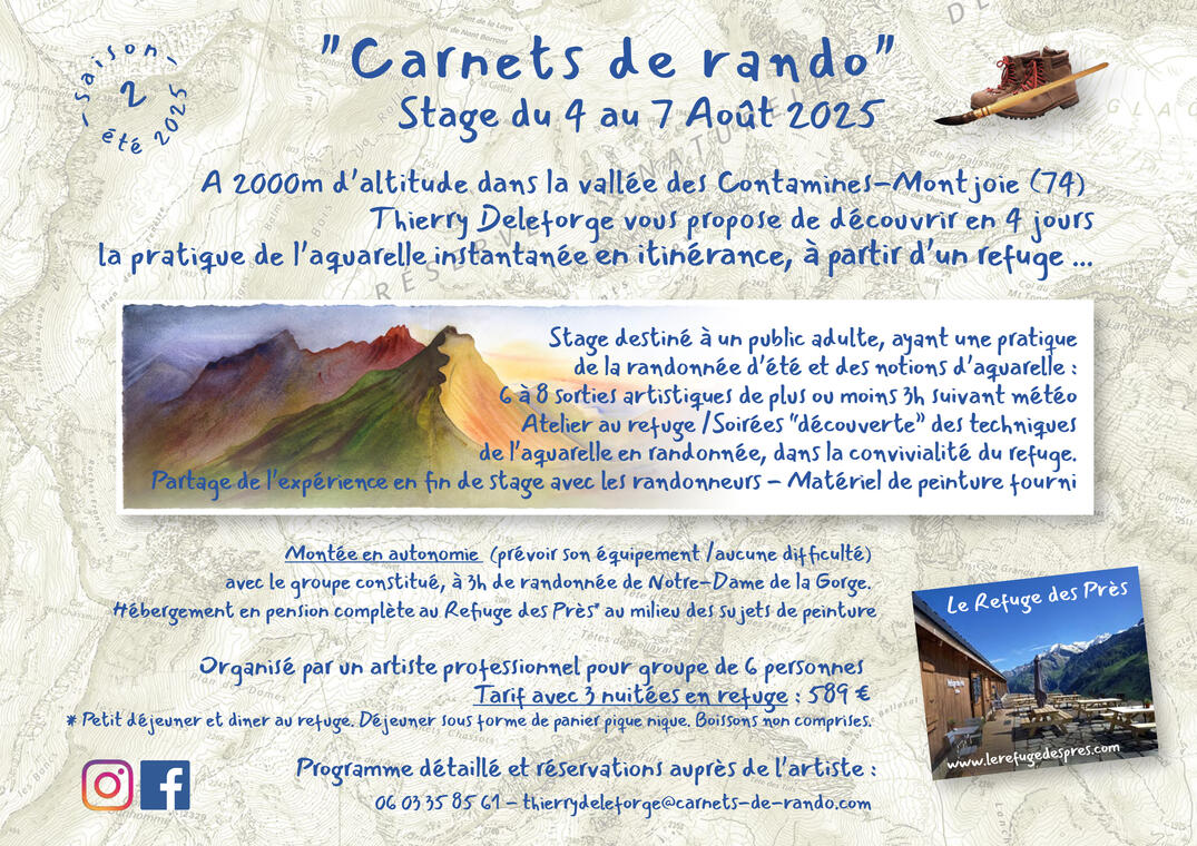 Carnets de rando : stage d'aquarelle dans les montagnes des Contamines_Les Contamines-Montjoie