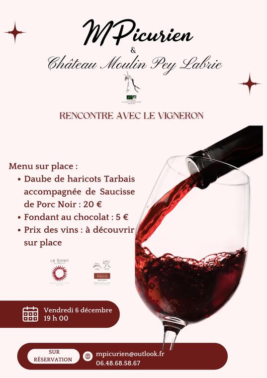 Soirée "Rencontre Vigneron" chez L'MPicurien_Lauzerte