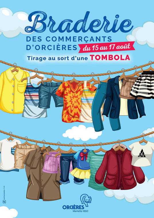 Braderie des commerçants d'Orcières été 2025