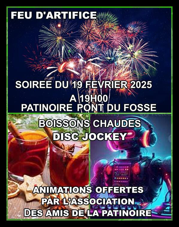 Soirée DJ et feu d'artifice à la patinoire de Pont du Fossé