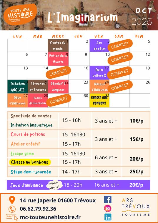 Animations l'Imaginarium au mois d'août_Trévoux