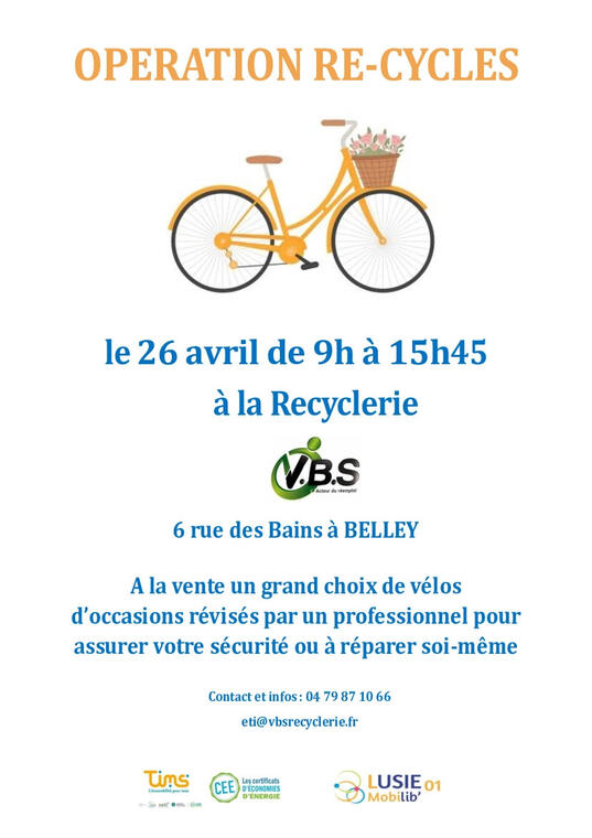 Opération Re-Cycles : vente de vélos d'occasion_Belley