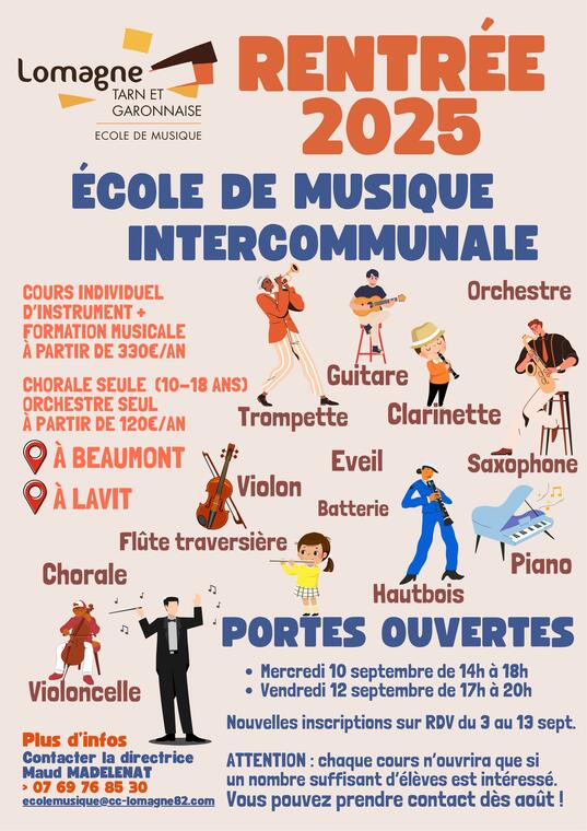 Ecole de musique : rentrée 2025_Beaumont-de-Lomagne