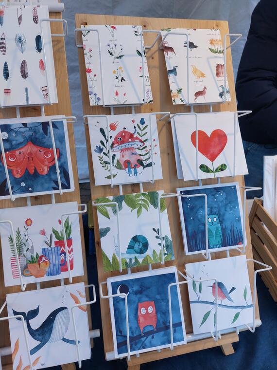 P'tit Marché cartes peintes