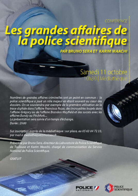 Conférence | Les grandes affaires de la Police Scientifique_Moissac