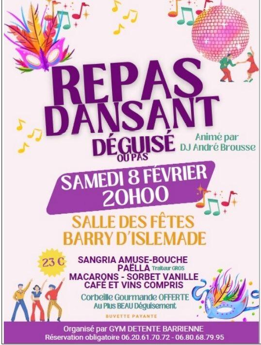 Soirée Repas dansant (masqué ou pas) sur le thème du carnaval_Barry-d'Islemade