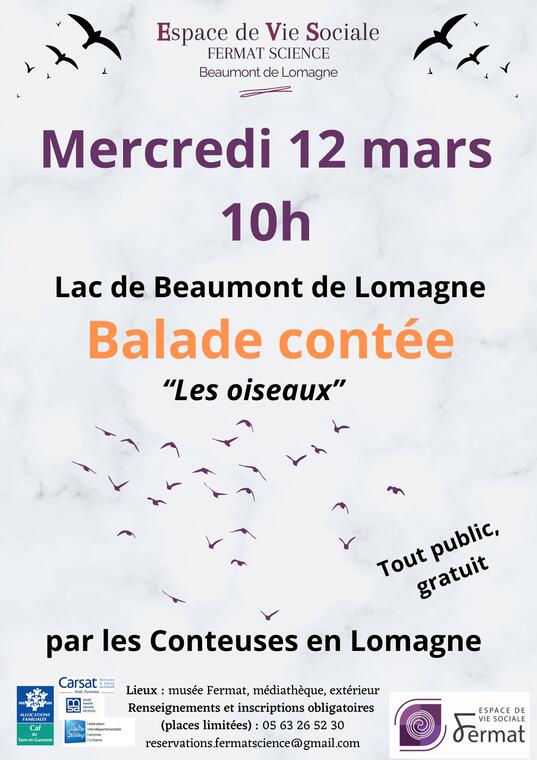 Balade contéeau "les oiseaux" au lac de Beaumont_Beaumont-de-Lomagne
