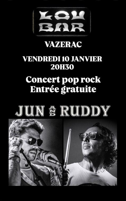 Concert Pop rock avec Jun and Rudy au Lou Bar_Vazerac