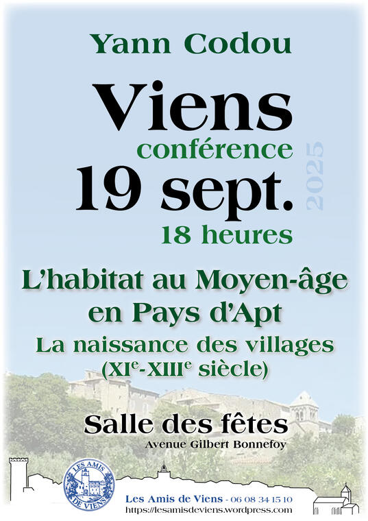 Journées du Patrimoine - Conférence à Viens_Viens