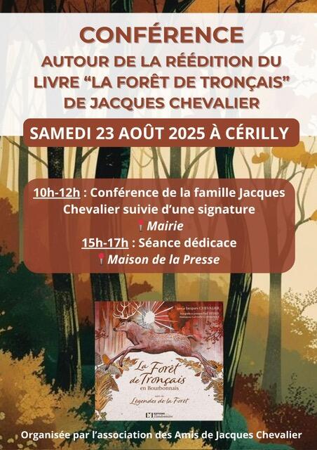 Conférence autour du livre "La Forêt de Tronçais"_Cérilly