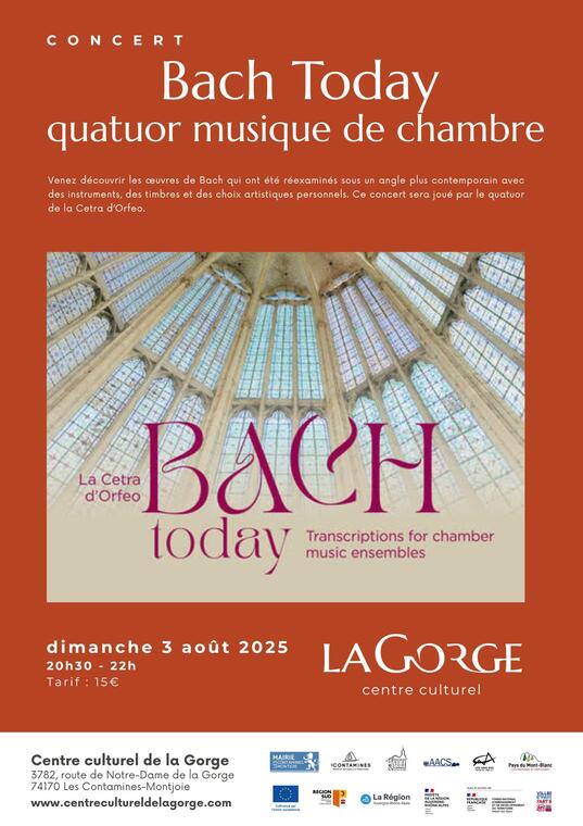 Concert "Bach Today" Quatuor de musique de chambre au Centre Culturel de la Gorge_Les Contamines-Montjoie