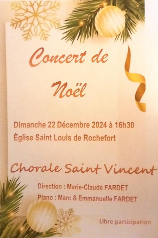 Concert de Noël à Rochefort/Mer