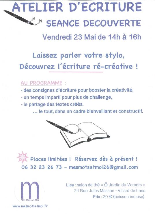 Atelier d'écriture_Villard-de-Lans