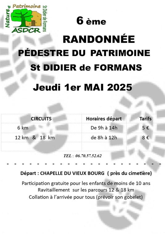 6ème randonnée pédestre du Patrimoine_Saint-Didier-de-Formans