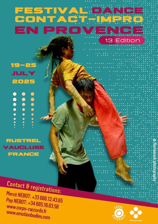 Festival International de Danse Contact Improvisation en Provence 19-25 juillet 2025 - Rustrel (Vaucluse)