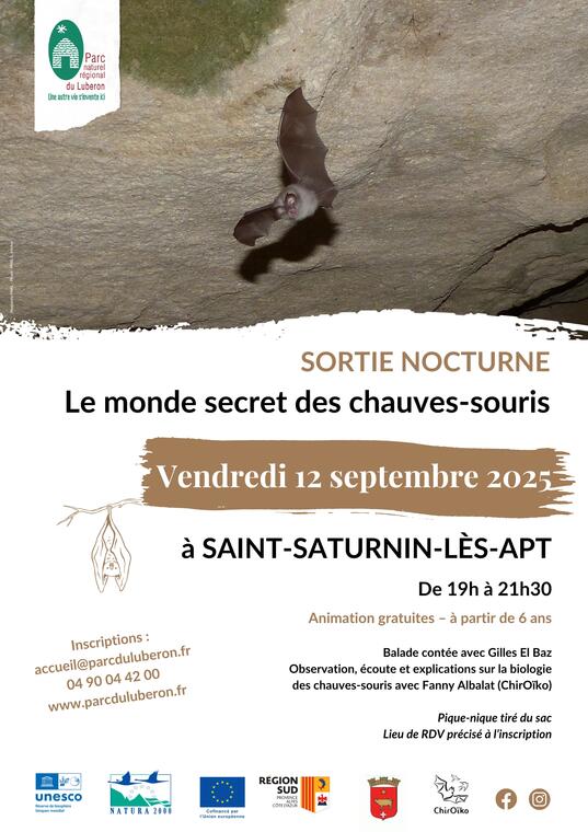 Sortie nocturne " Le monde secret des chauves-souris" Saint-Saturnin-lès Apt_Saint-Saturnin-lès-Apt