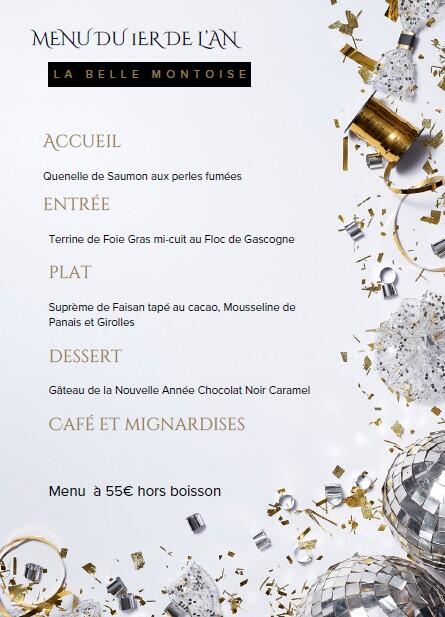 Menu du 1er de l'an à la Belle Montoise_Beaumont-de-Lomagne