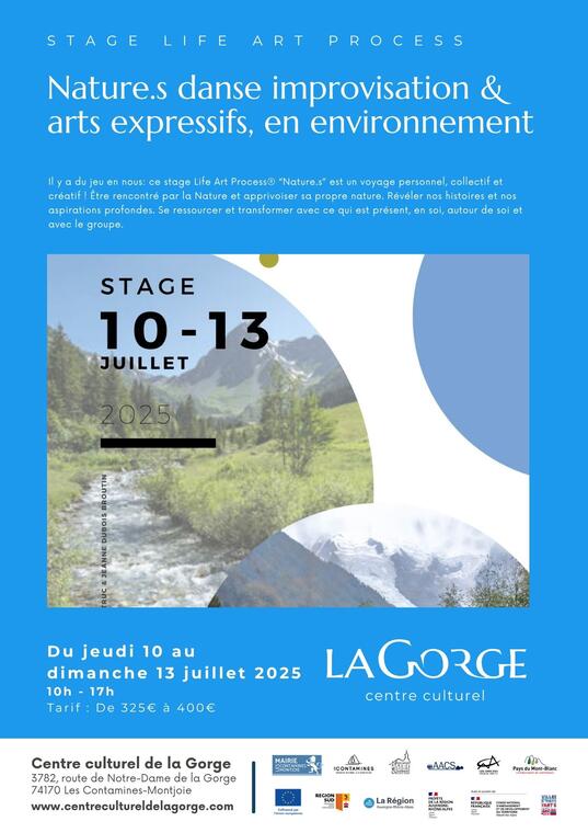Stage Life Art Process® “Nature.s” Danse improvisation & arts expressifs, en environnement avec le Centre Culturel de la Gorge_Les Contamines-Montjoie