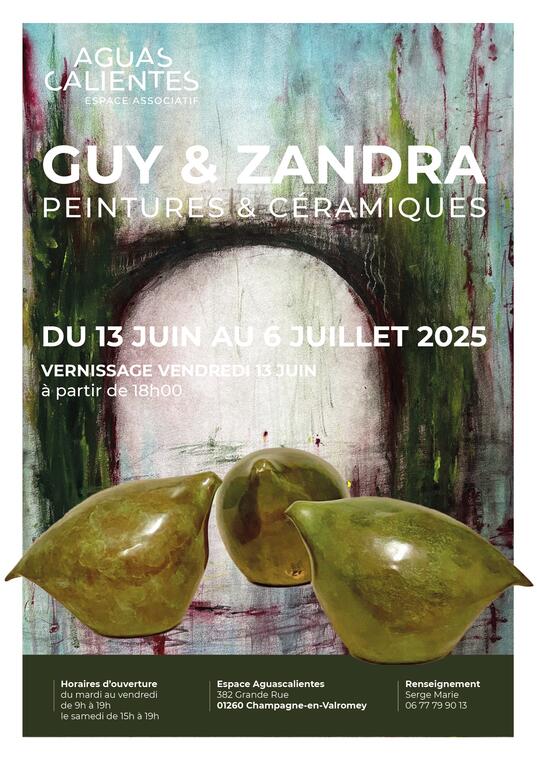 Exposition de peintures  et céramiques de Guy et Zandra à l'Espace Aguascalientes_Champagne-en-Valromey