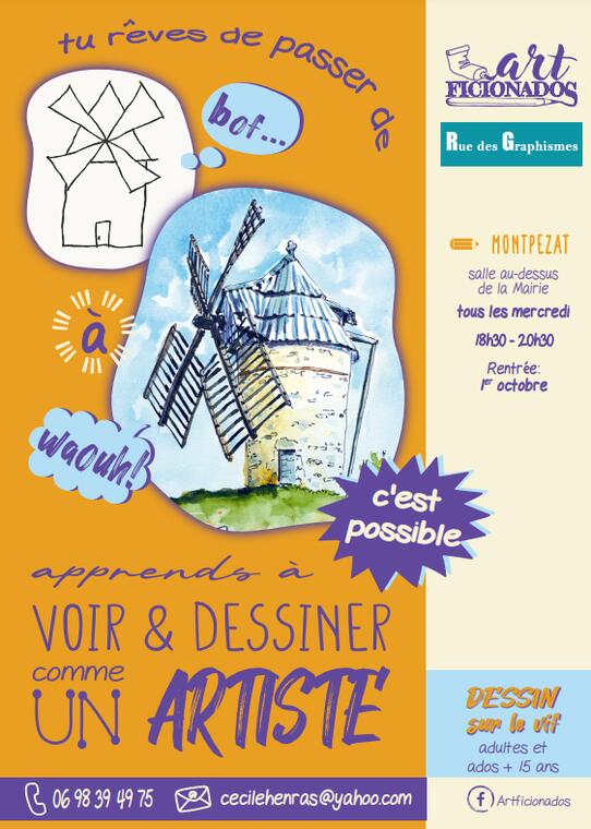 Rentrée des cours de dessin_Montpezat-de-Quercy