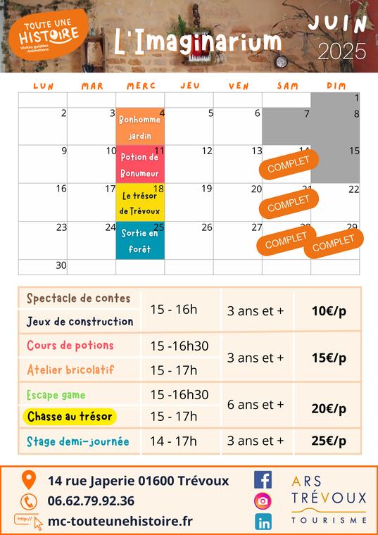 Animations l'Imaginarium en juin_Trévoux