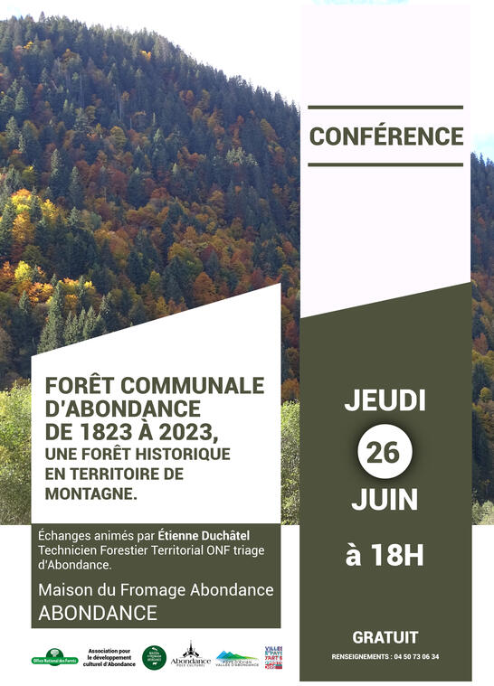 Conférence « Forêt communale d’Abondance de 1823 à 2023, une forêt historique en territoire de montagne » par Etienne Duchâtel, technicien forestier territorial ONF triage d’Abondance_Abondance