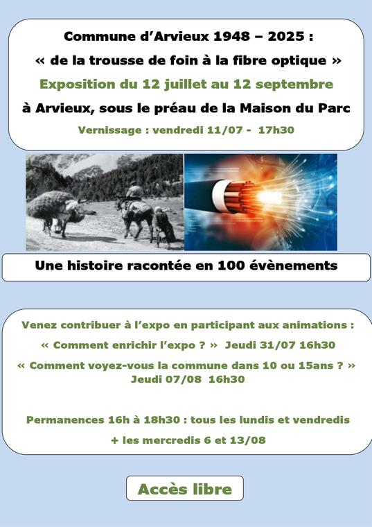 Exposition Commune d’Arvieux 1948 – 2025 : de la trousse de foin à la fibre optique_Arvieux