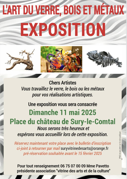 L'Art du verre, bois et métaux - exposition_Sury-le-Comtal