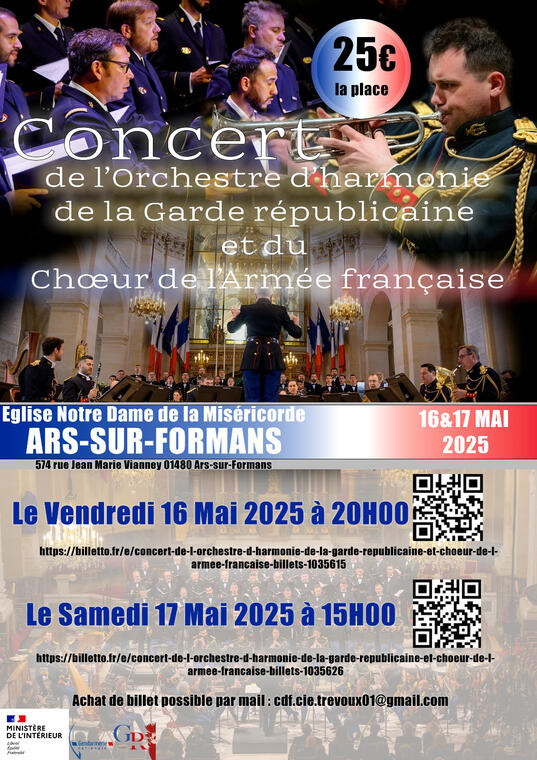 Concert de l'Orchestre d'harmonie de la Garde républicaine et du Chœur de l'Armée française_Ars-sur-Formans