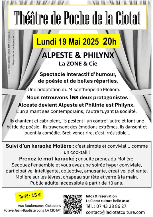 Théâtre de Poche de La Ciotat : Alpeste et Philynx_La Ciotat