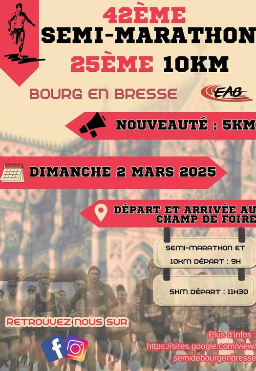 42ème Semi-Marathon, 25ème 10km et le premier 5 Km_Bourg-en-Bresse