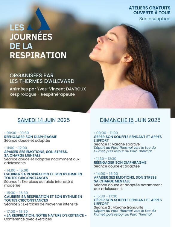 Journées de la Respiration du 14 au 15 juin 2025 - Thermes Allevard