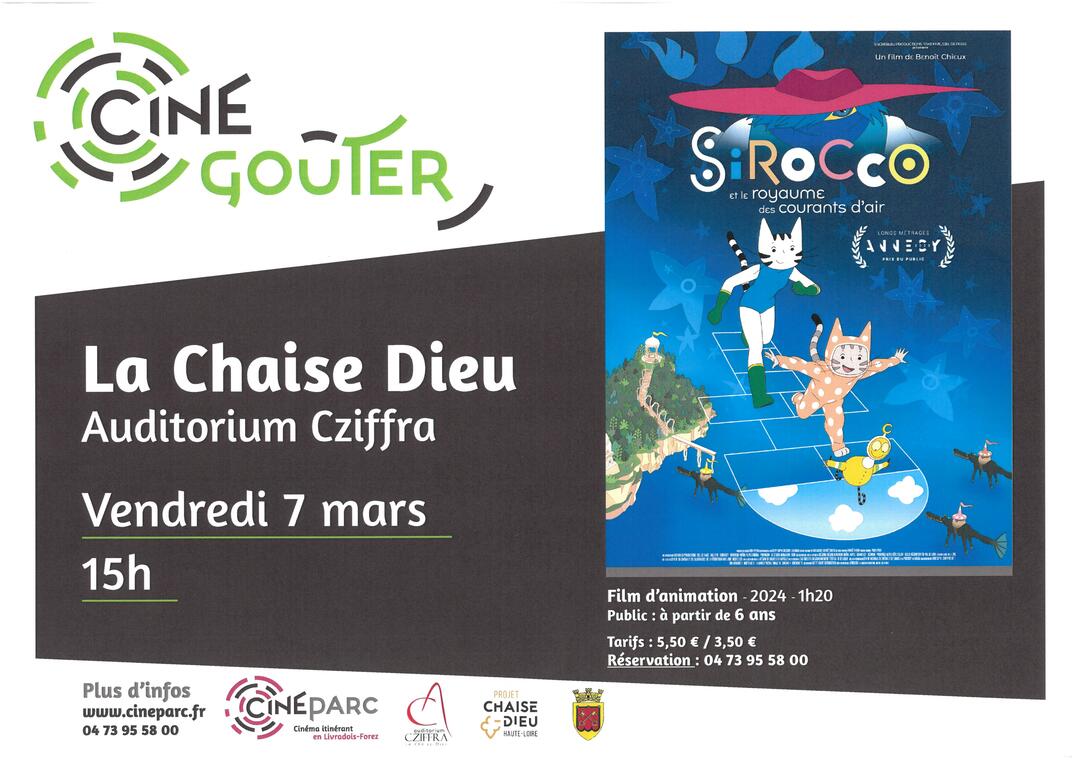 EVE-Ciné goûter : "Sirocco et le royaume des courants d'air"_La Chaise-Dieu