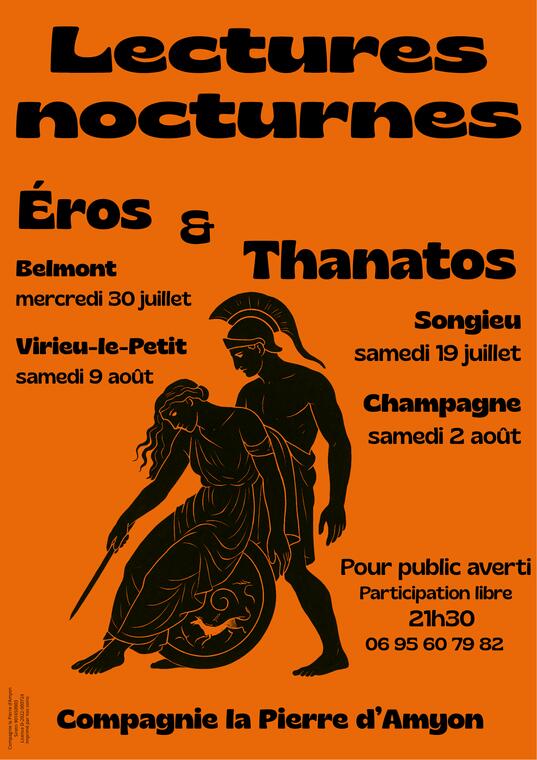 Lectures nocturnes "Eros et Thanatos" par la Cie La Pierre d'Amyon à Songieu_Haut Valromey