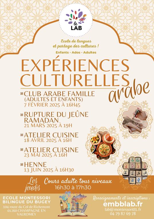 Expérience découverte de la culture arabe_Champagne-en-Valromey