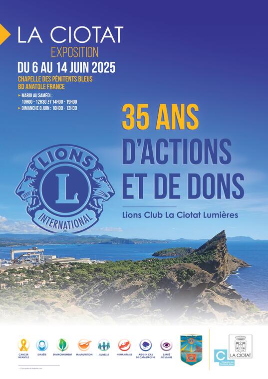Exposition d'articles de presse des 35 ans d'actions et de dons du Lions Club La Ciotat Lumières_La Ciotat