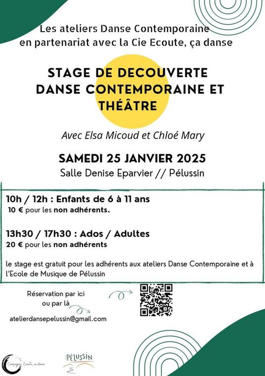 Stage de découverte danse contemporaine et théâtre_Pélussin