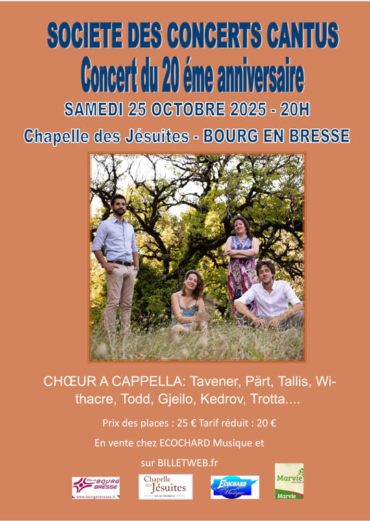 Affiche Concert Cantus - 20ème anniversaire_Bourg-en-Bresse