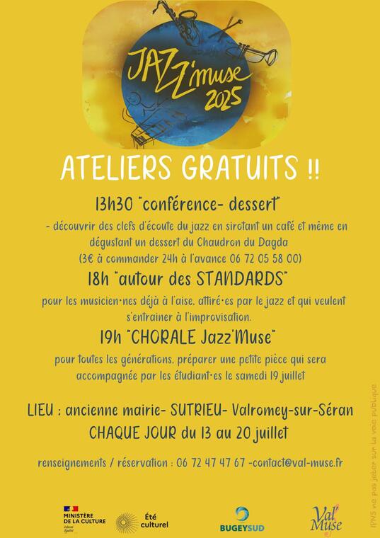 Jazz'Muse - Ateliers gratuits_Valromey-sur-Séran