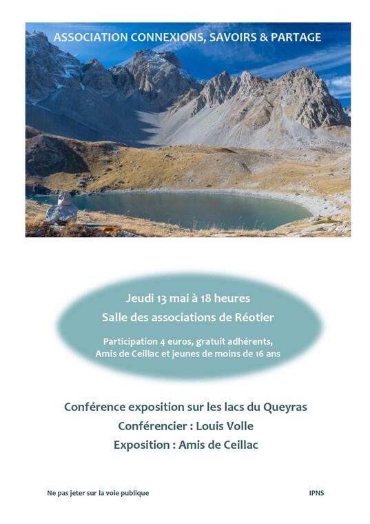 Conférence - Les lacs du Queyras_Réotier