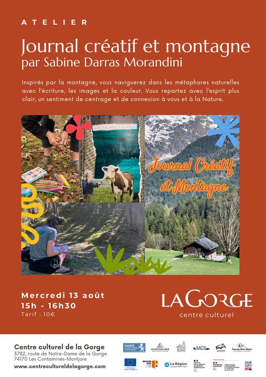 Atelier Journal créatif et montagne avec Sabine Darras Morandini au Centre Culturel de la Gorge_Les Contamines-Montjoie