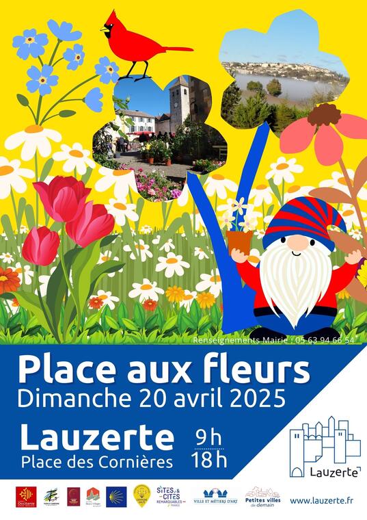 Affiche Place aux Fleurs Lauzerte 2025