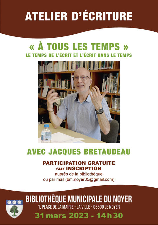 Atelier d'écriture bibliothèque du Noyer