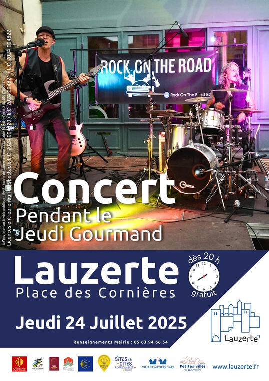 Affiche Concert Rock On The Road Lauzerte 24 juillet 2025