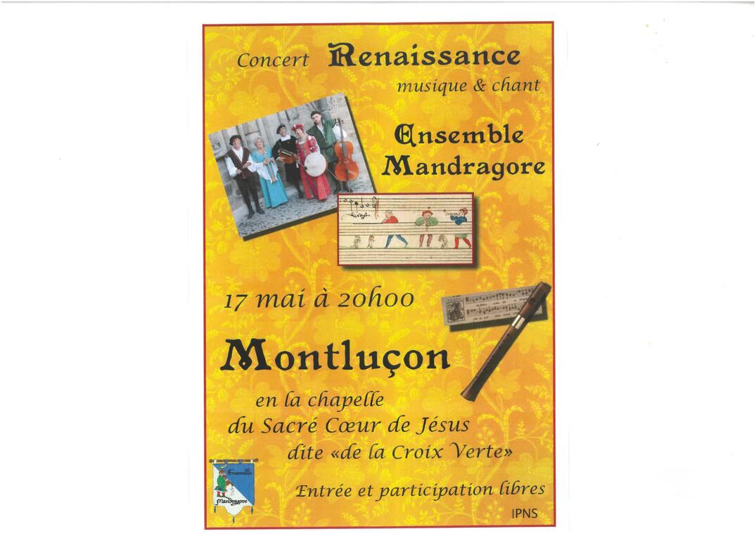 Concert Renaissance: Ensemble Mandragore_Montluçon