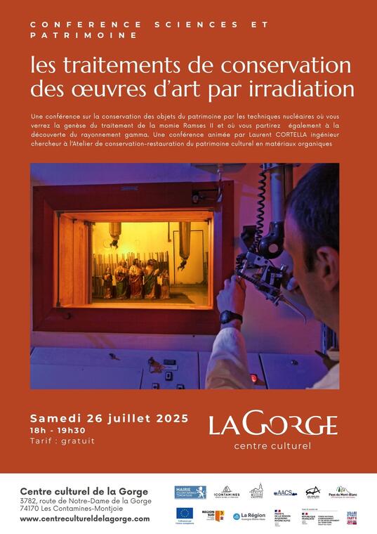 Conférence : les traitements de conservation des œuvres d’art par irradiation au Centre Culturel de la Gorge_Les Contamines-Montjoie