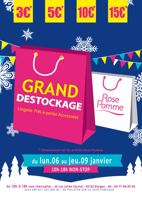 Grand déstockage Rose Pomme